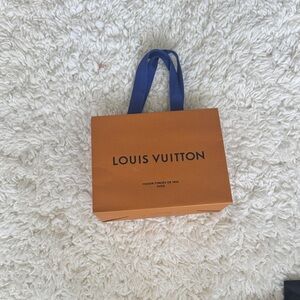 Louis Vuitton Tangerine Bag with Navy Handles